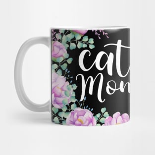 Cat mom watercolor floral Design Mug